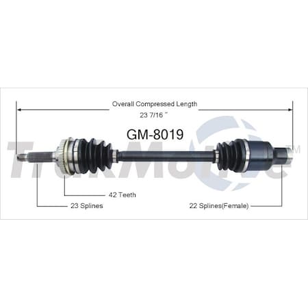 Surtrack Axle Cv Axle Shaft, Gm-8019 GM-8019